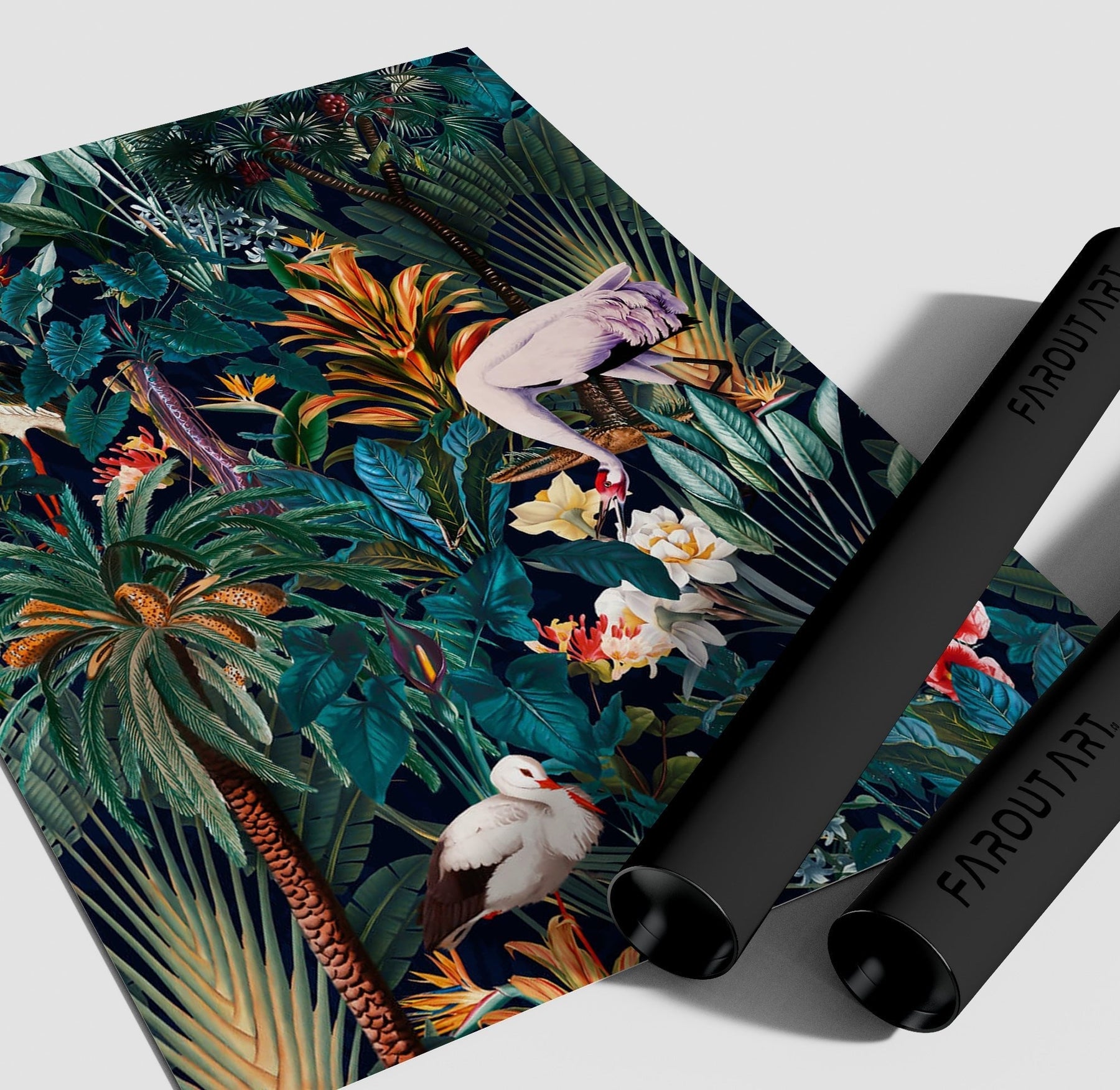 Birds And Palms Poster/Canvas | Far Out Art 