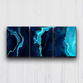 Blue and Gold Marble Canvas Sets
