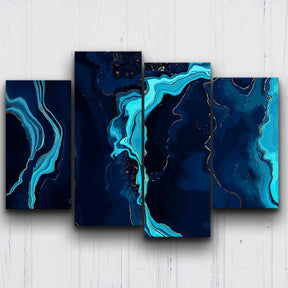 Blue and Gold Marble Canvas Sets