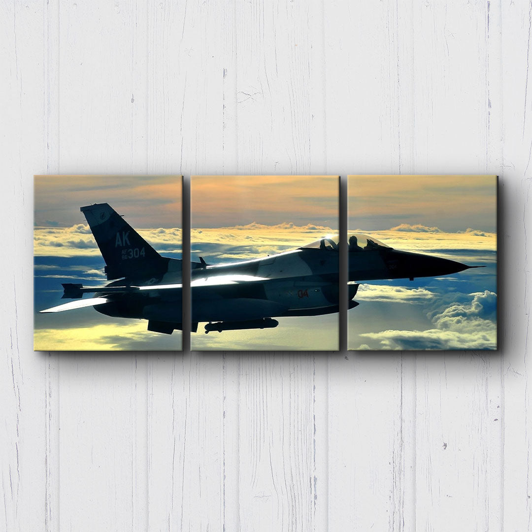 F-16 Fighting Falcon Sunset Canvas Sets