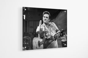 Johnny Cash FU BW Wall Art