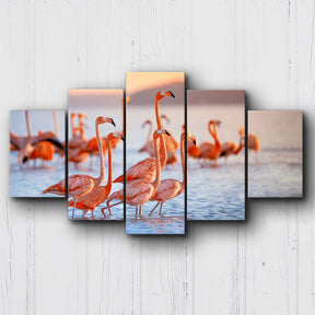 Flamingos At Sunset Canvas Sets