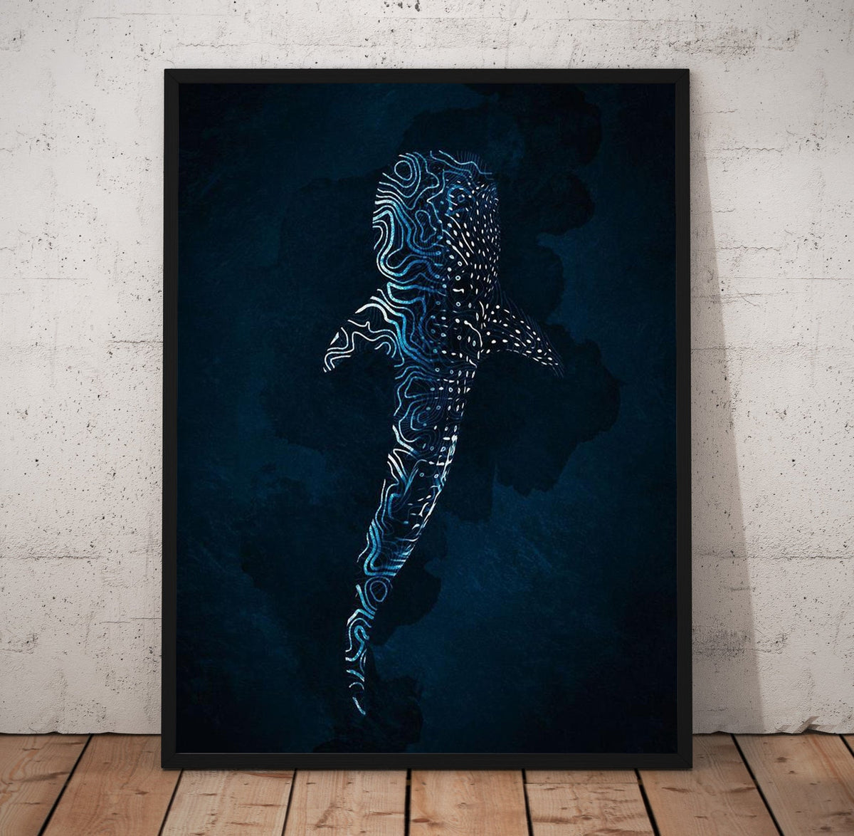 Geo Whale Shark Poster/Canvas | Far Out Art 