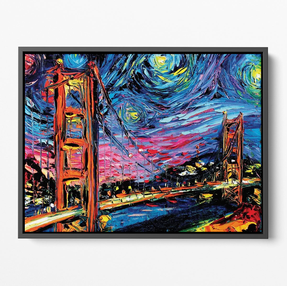 Golden Gate Starry Night Wall Art