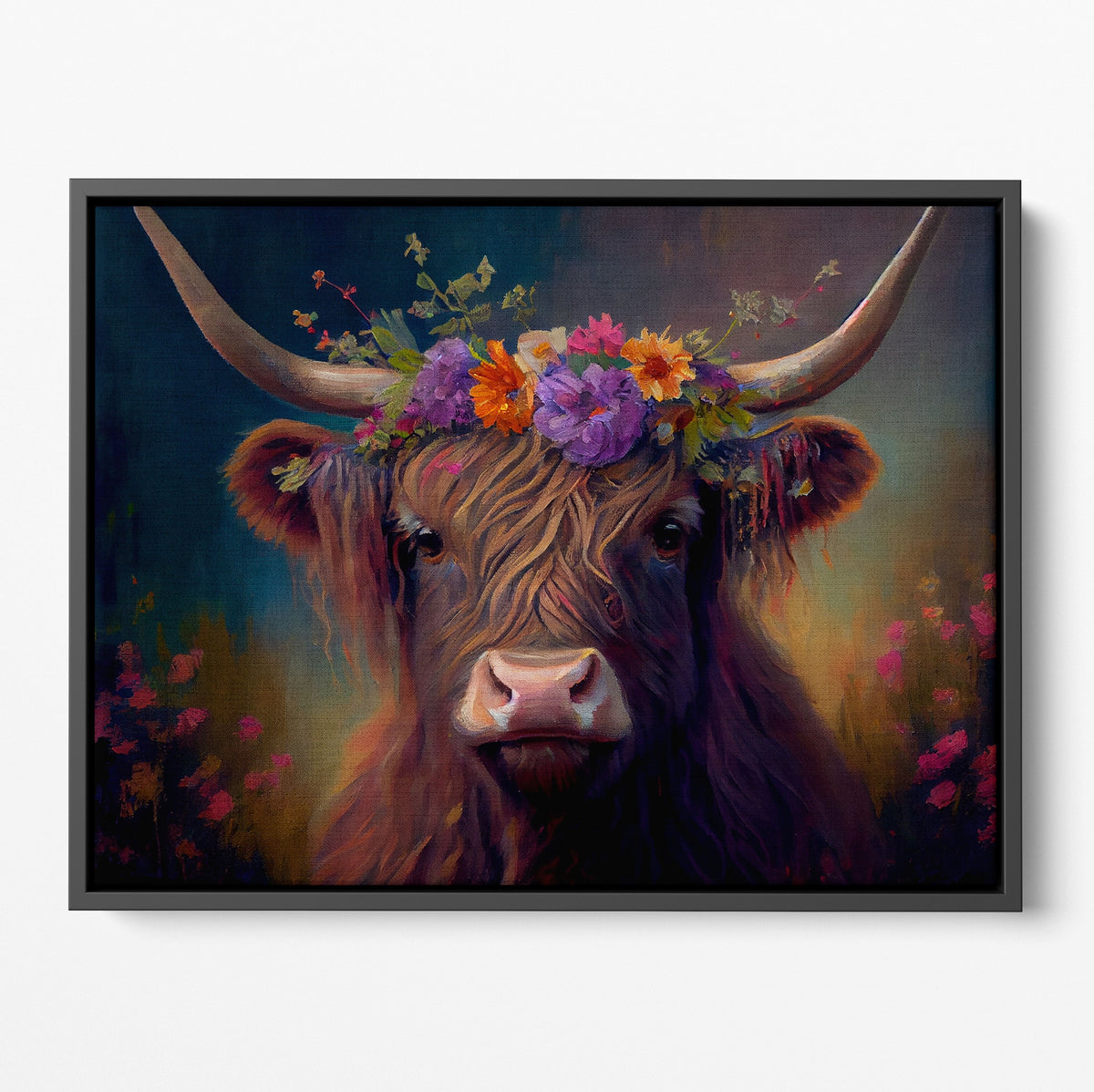 Hyland Spring Cow Poster/Canvas | Far Out Art 