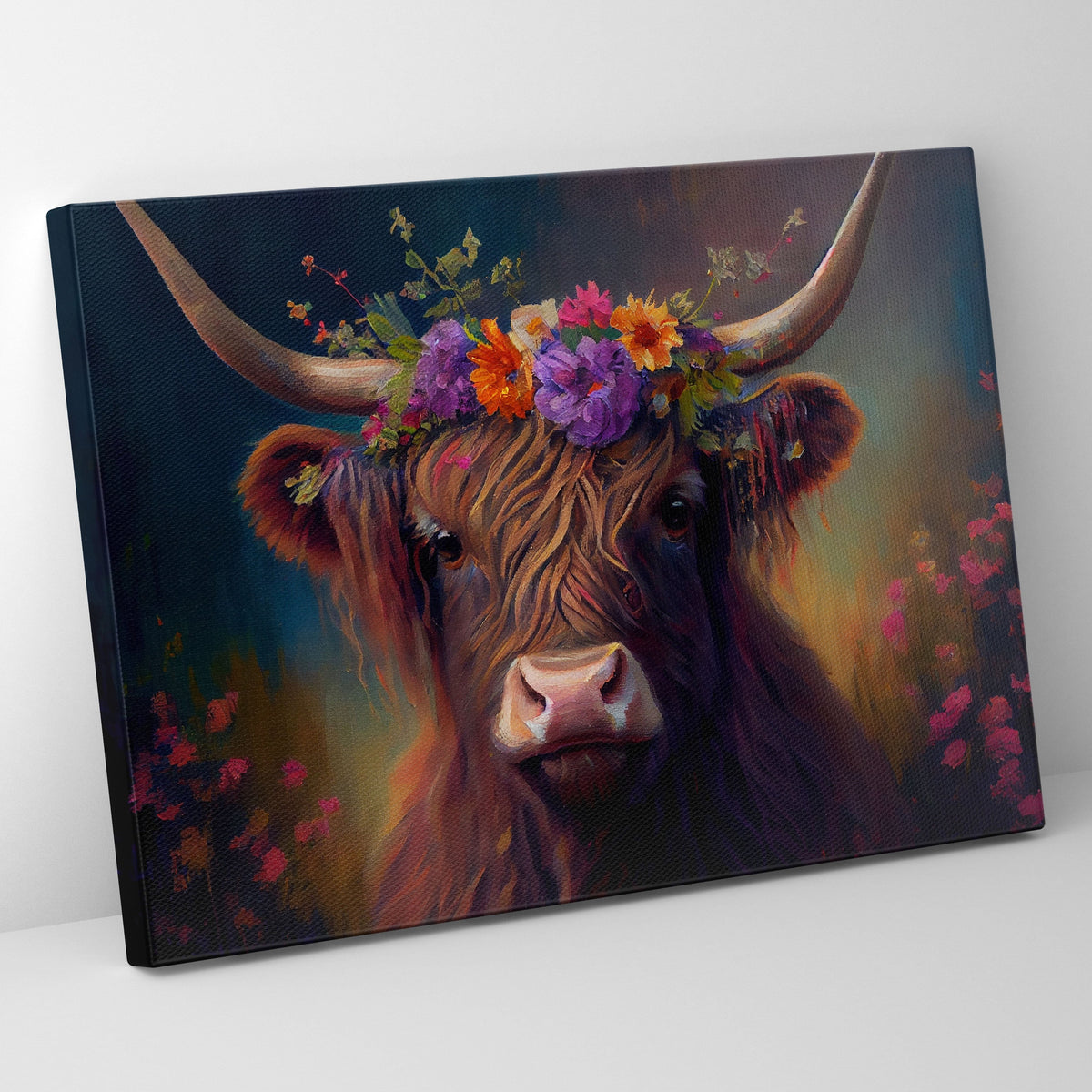 Hyland Spring Cow Poster/Canvas | Far Out Art 