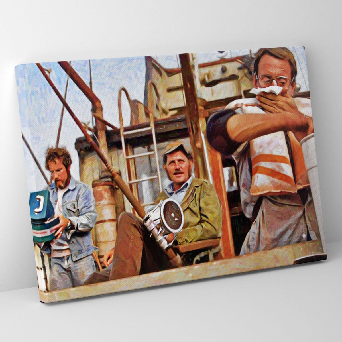 Jaws Crew On Board Poster/Canvas | Far Out Art 