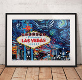 Viva Las Vegas Starry Night Poster/Canvas | Far Out Art 