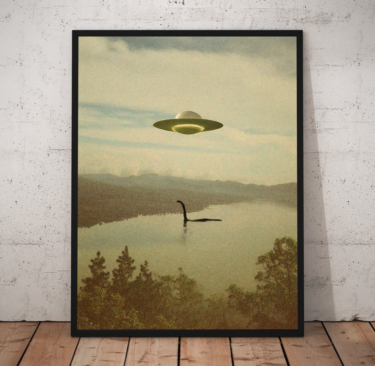 Lochness & UFO Poster/Canvas | Far Out Art 