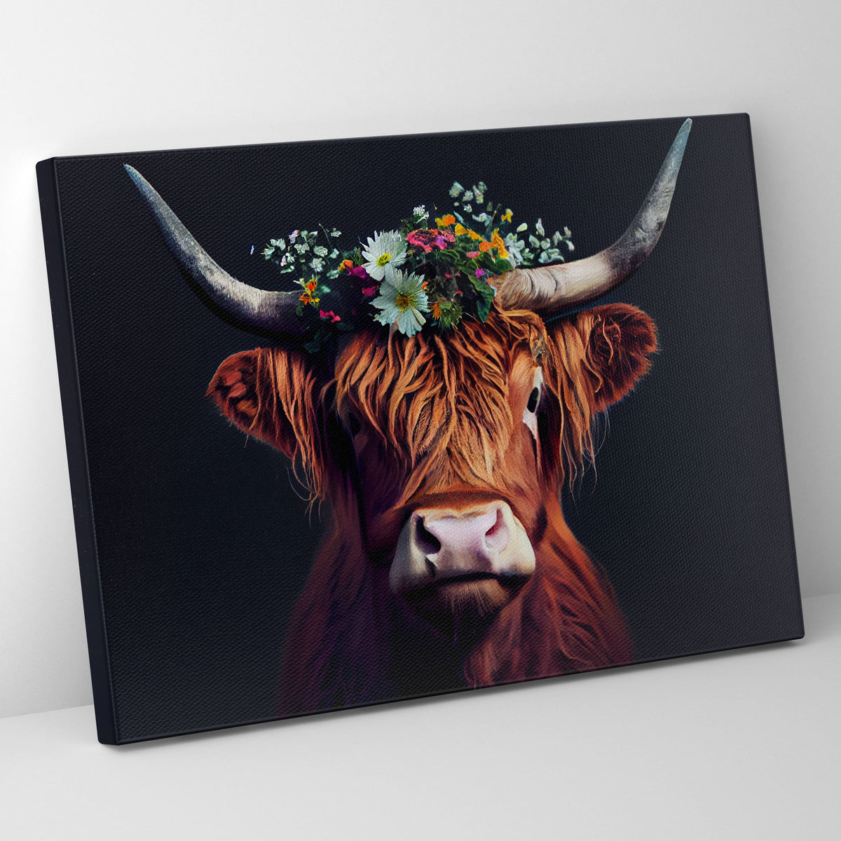 Highland Meadow Cow Poster/Canvas | Far Out Art 