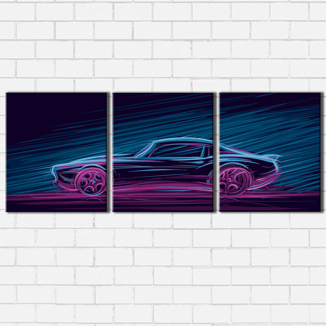 Neon Charcoal Muscle Canvas Sets