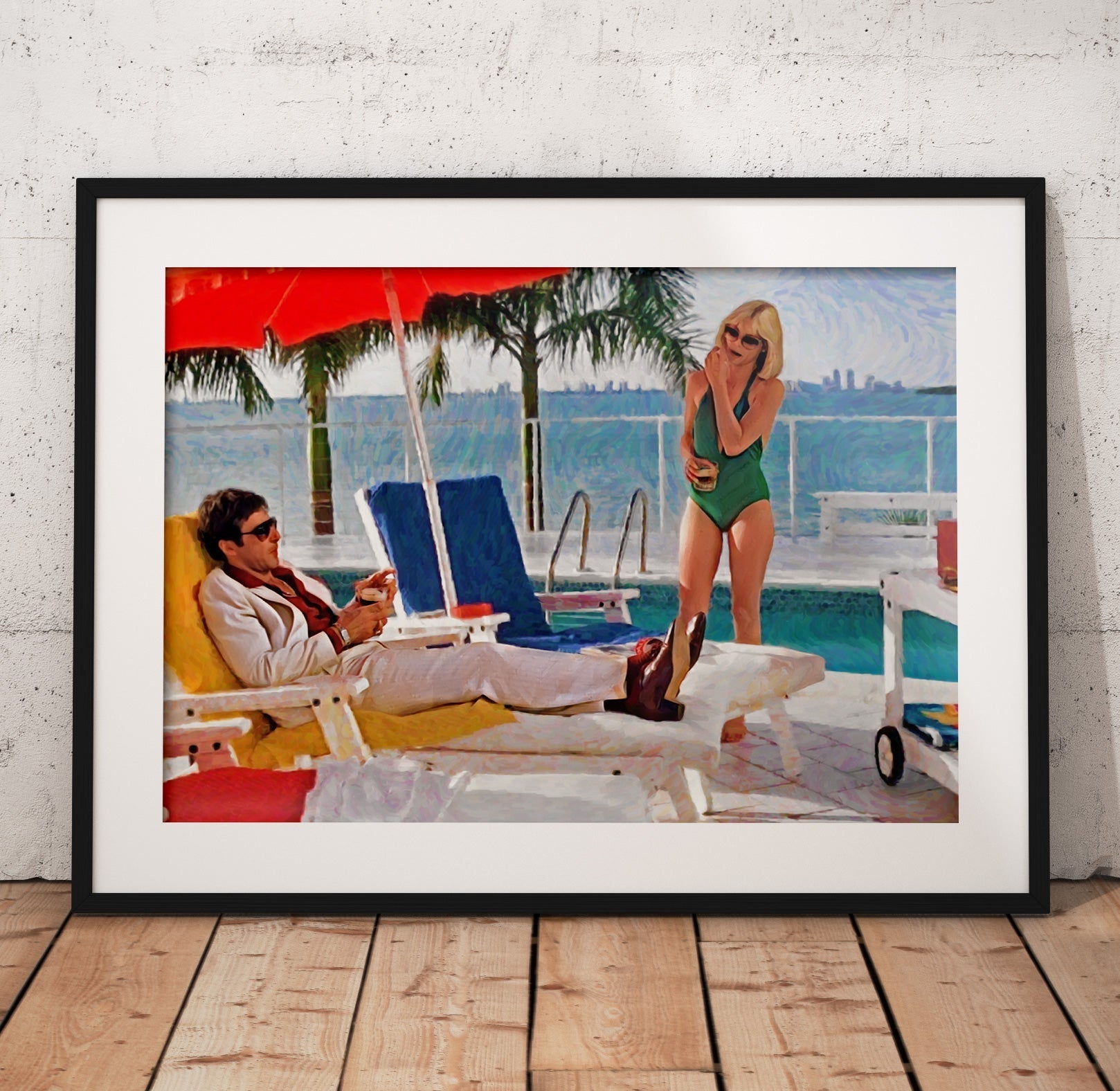 Scarface Poolside Poster/Canvas | Far Out Art 
