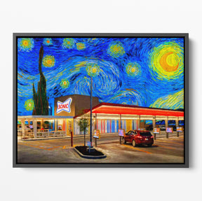 Sonic Drive In Starry Night PE Poster/Canvas | Far Out Art 