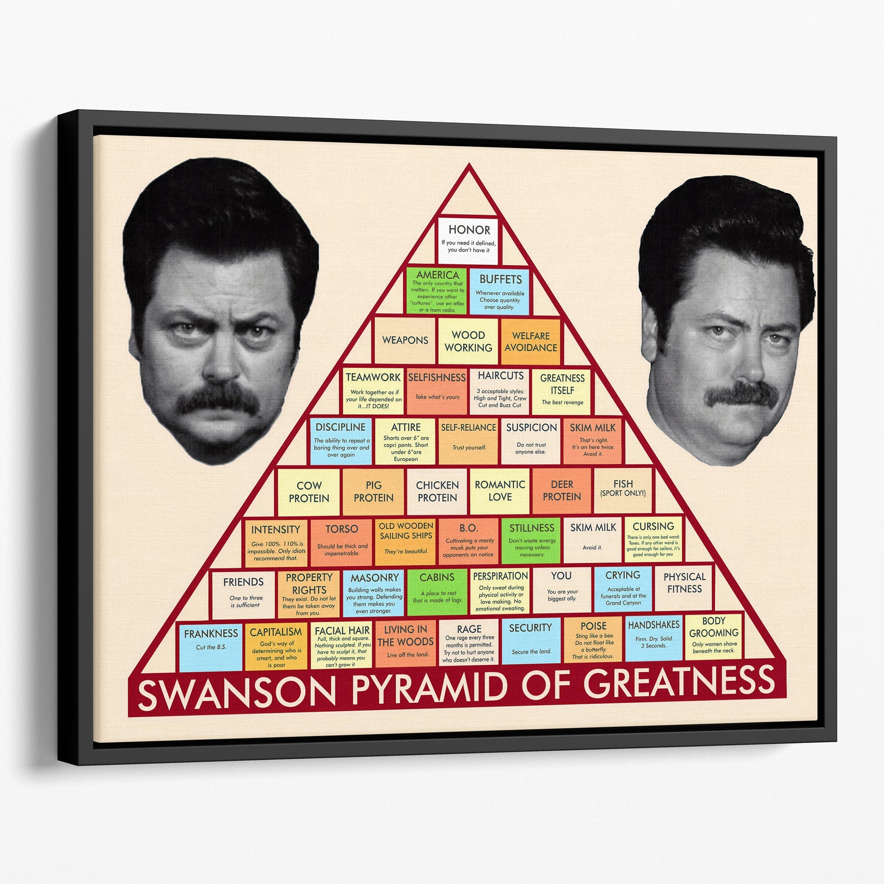 The Swanson Pyramid Of Greatness Canvas Sets