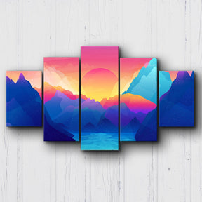 Abstract Mountain Range Canvas Sets
