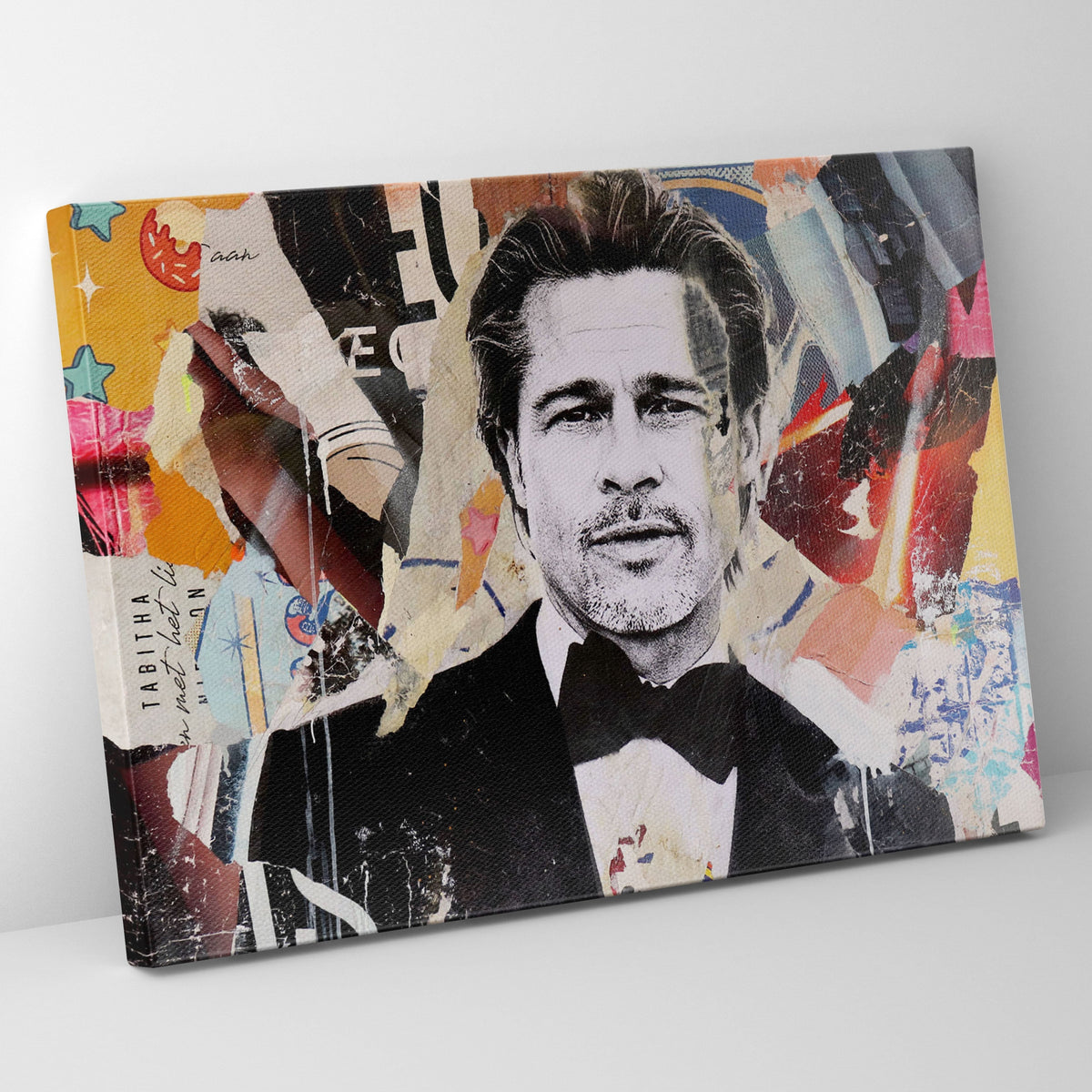 Brad Pitt Collage Poster/Canvas | Far Out Art 