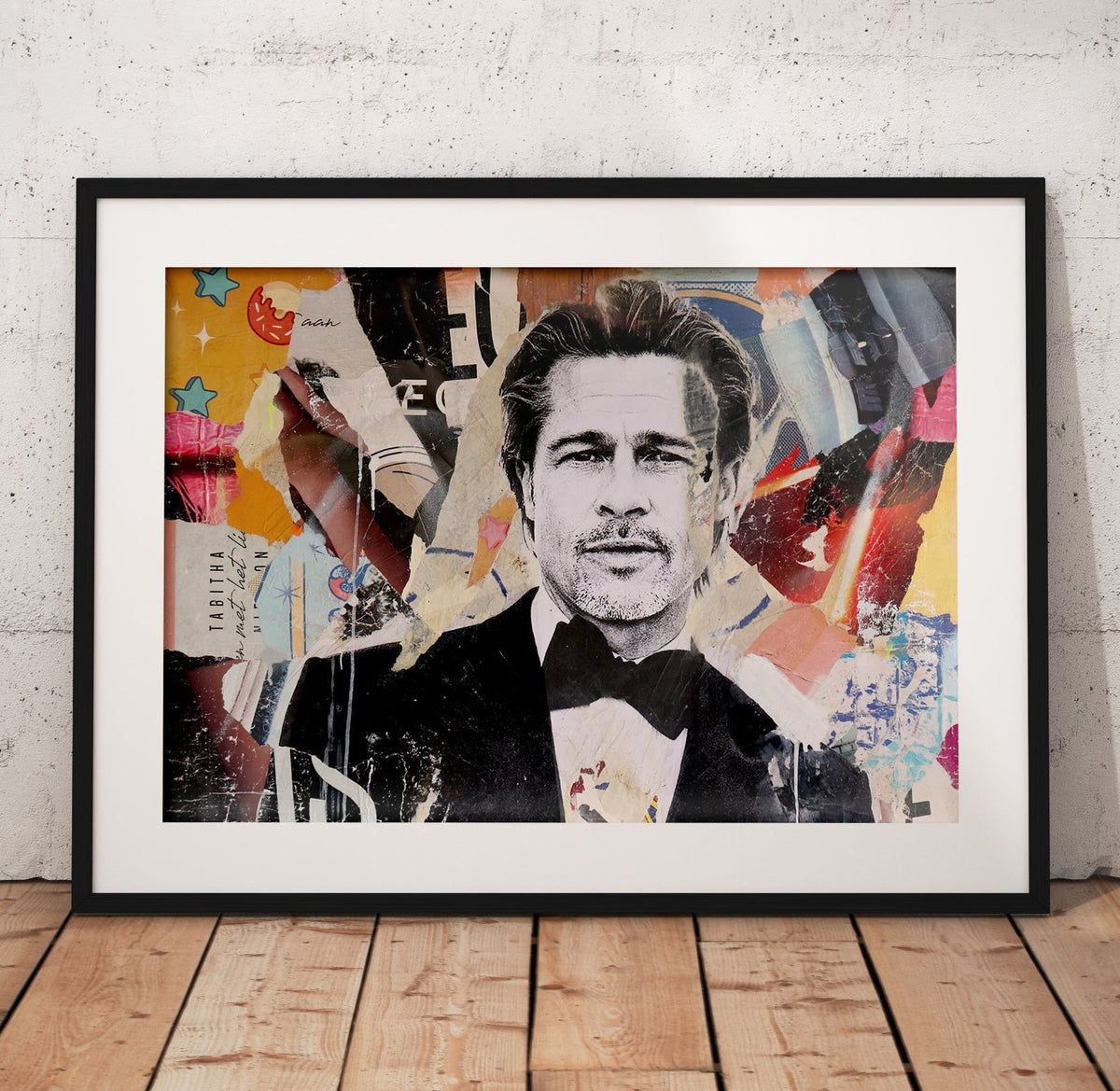Brad Pitt Collage Poster/Canvas | Far Out Art 