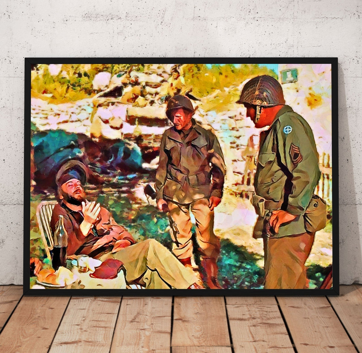 Kelly's Heroes Wine & Cheese Poster/Canvas | Far Out Art 