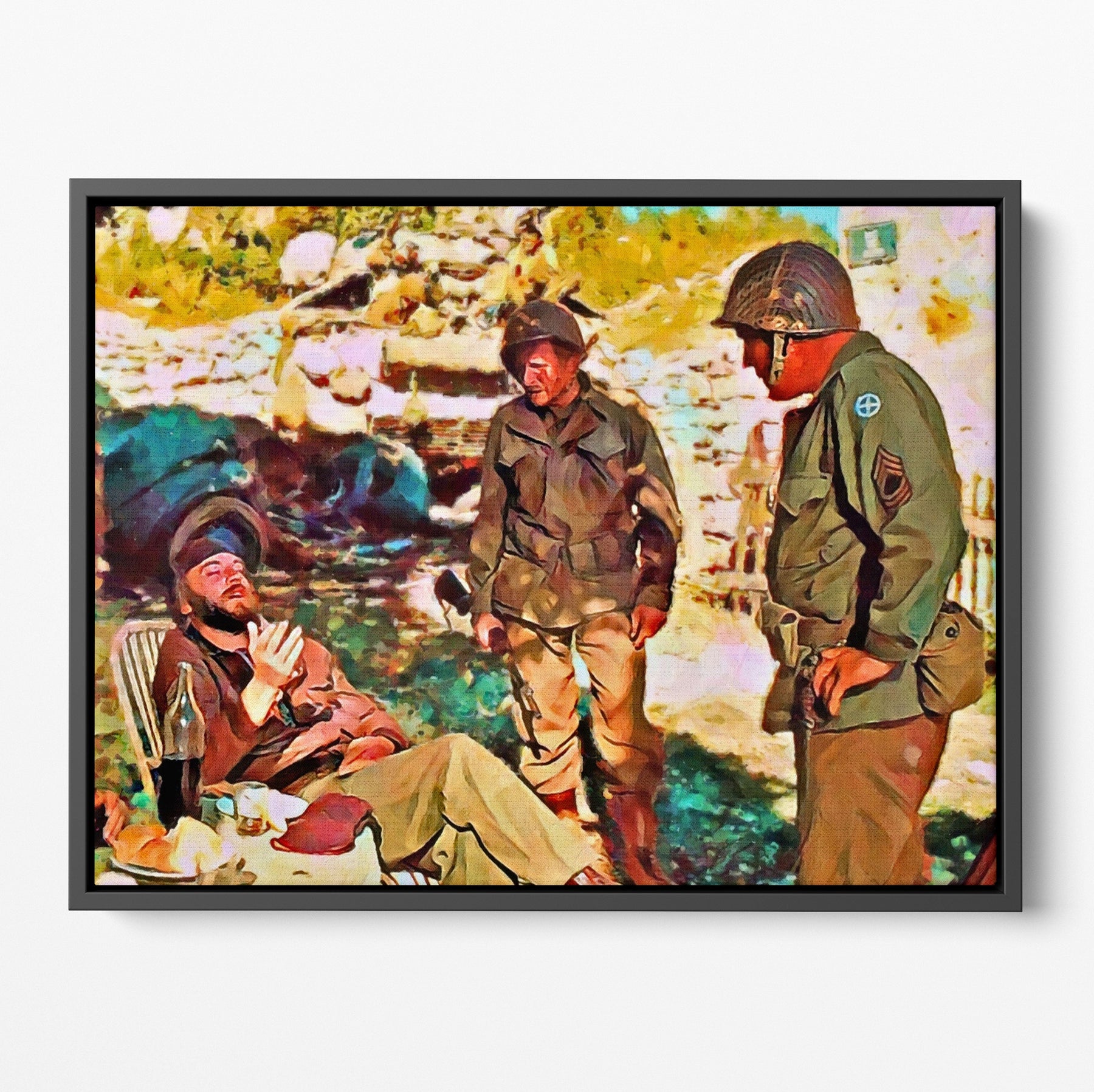 Kelly's Heroes Wine & Cheese Poster/Canvas | Far Out Art 
