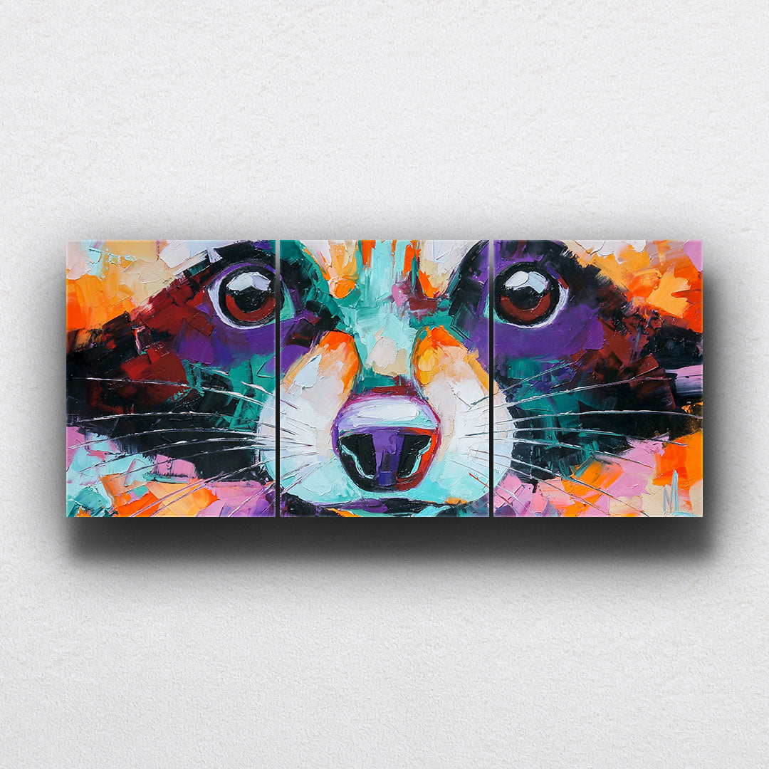 Colorful Raccoon Canvas Sets