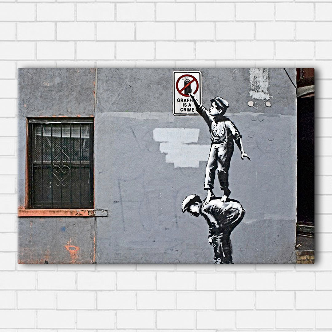 Banksy Graffiti is a Crime Canvas Sets