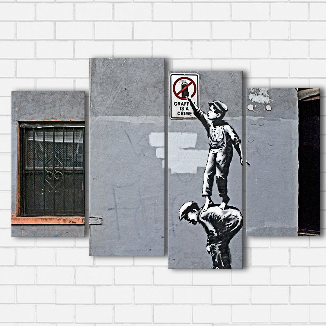 Banksy Graffiti is a Crime Canvas Sets