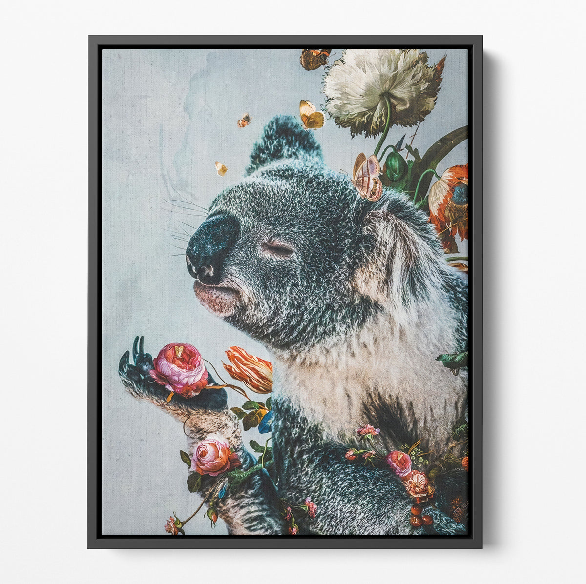 Koala & Flowers Poster/Canvas | Far Out Art 
