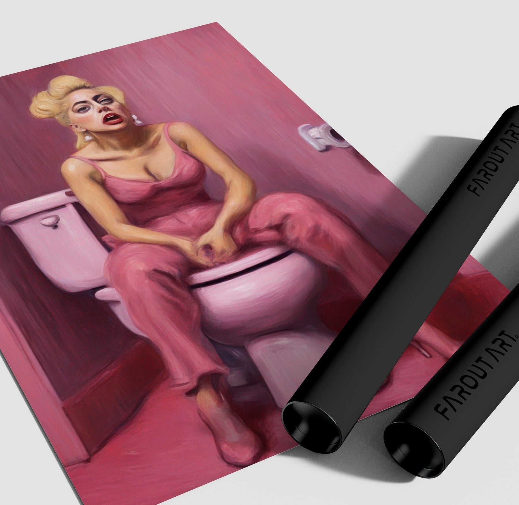 Going Gaga Bathroom Poster/Canvas | Far Out Art 