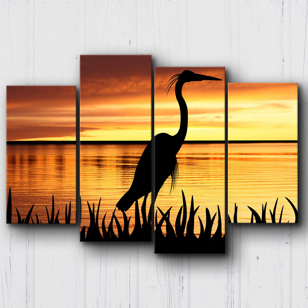 Heron Sunset Canvas Sets