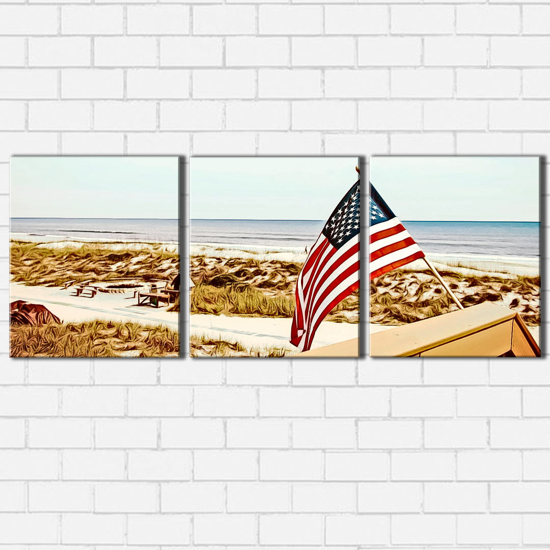 Jacksonville Beach Flag Canvas Sets