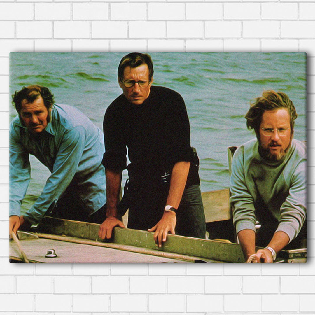 JAWS THE CREW Canvas SetsWall Art1 PIECE / SMALL / Standard (.75") - Radicalave
