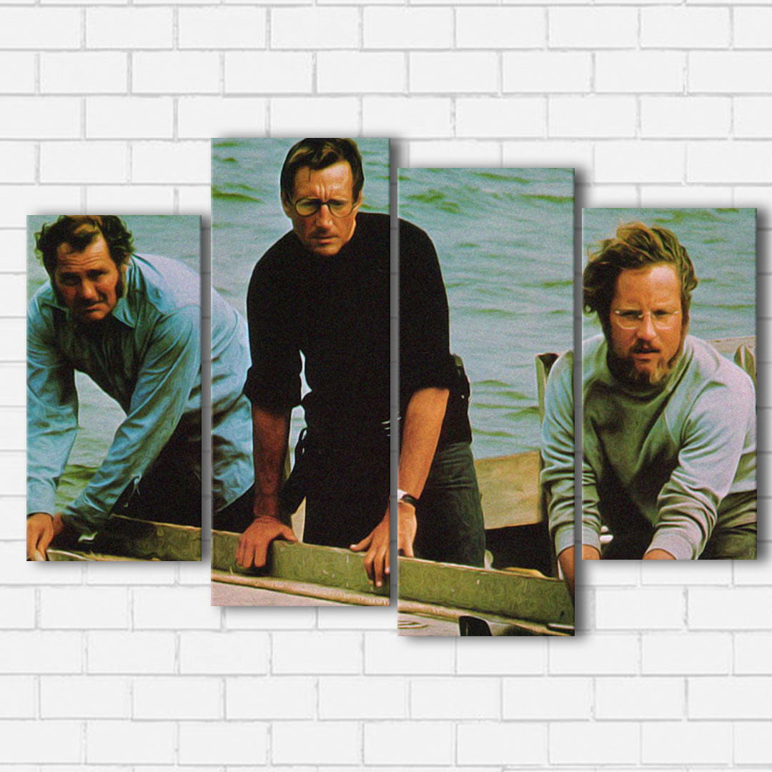 JAWS THE CREW Canvas SetsWall Art4 PIECE / SMALL / Standard (.75") - Radicalave