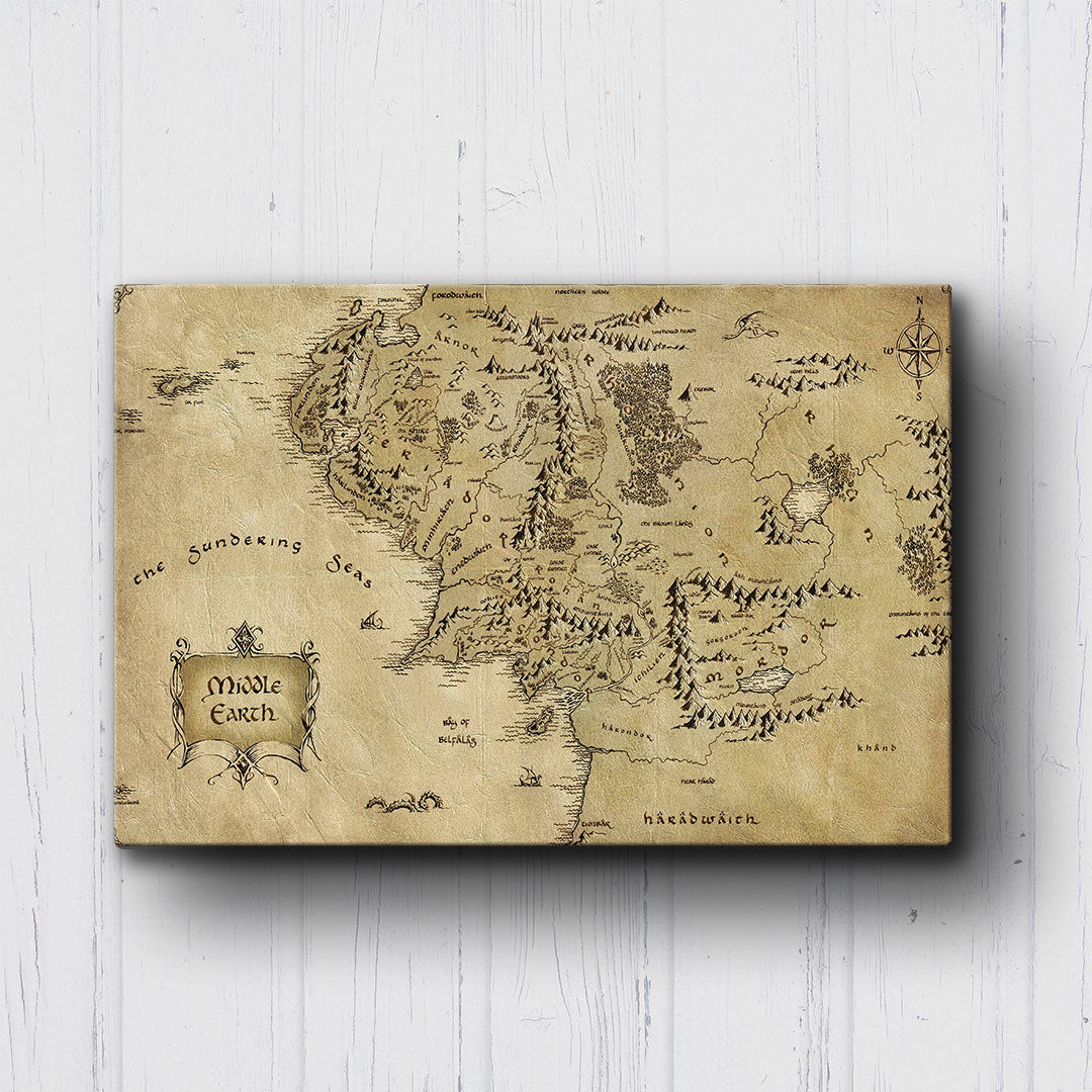 LOTR Middle Earth Map Canvas Sets