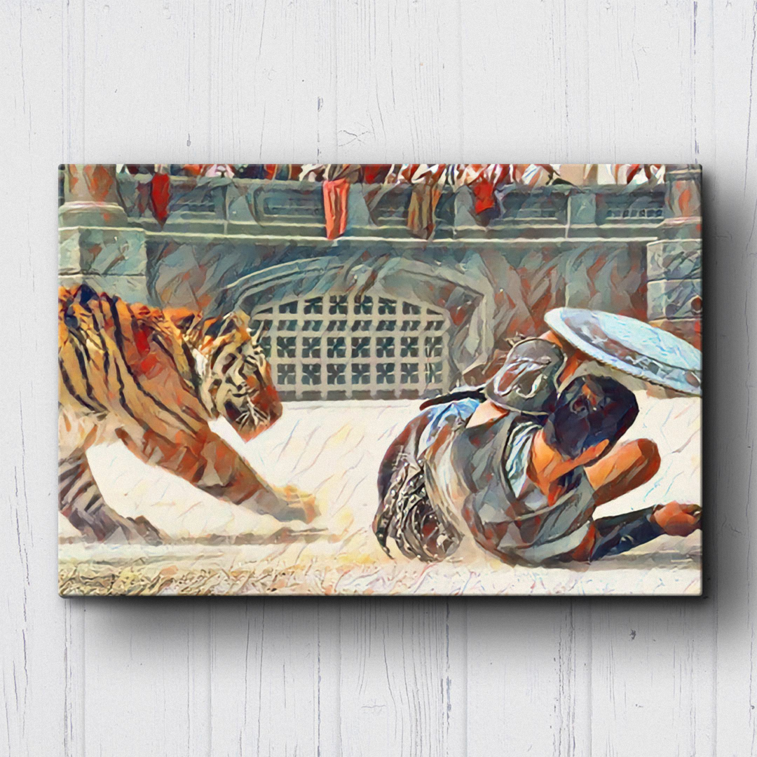 Gladiator Maximus Vs Tiger Canvas Sets