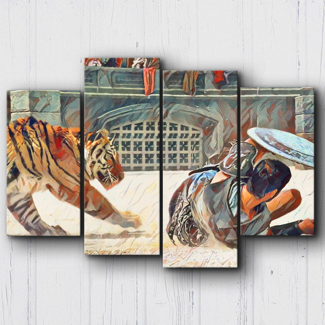Gladiator Maximus Vs Tiger Canvas Sets