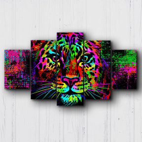 Neon Drip Leopard Canvas Sets