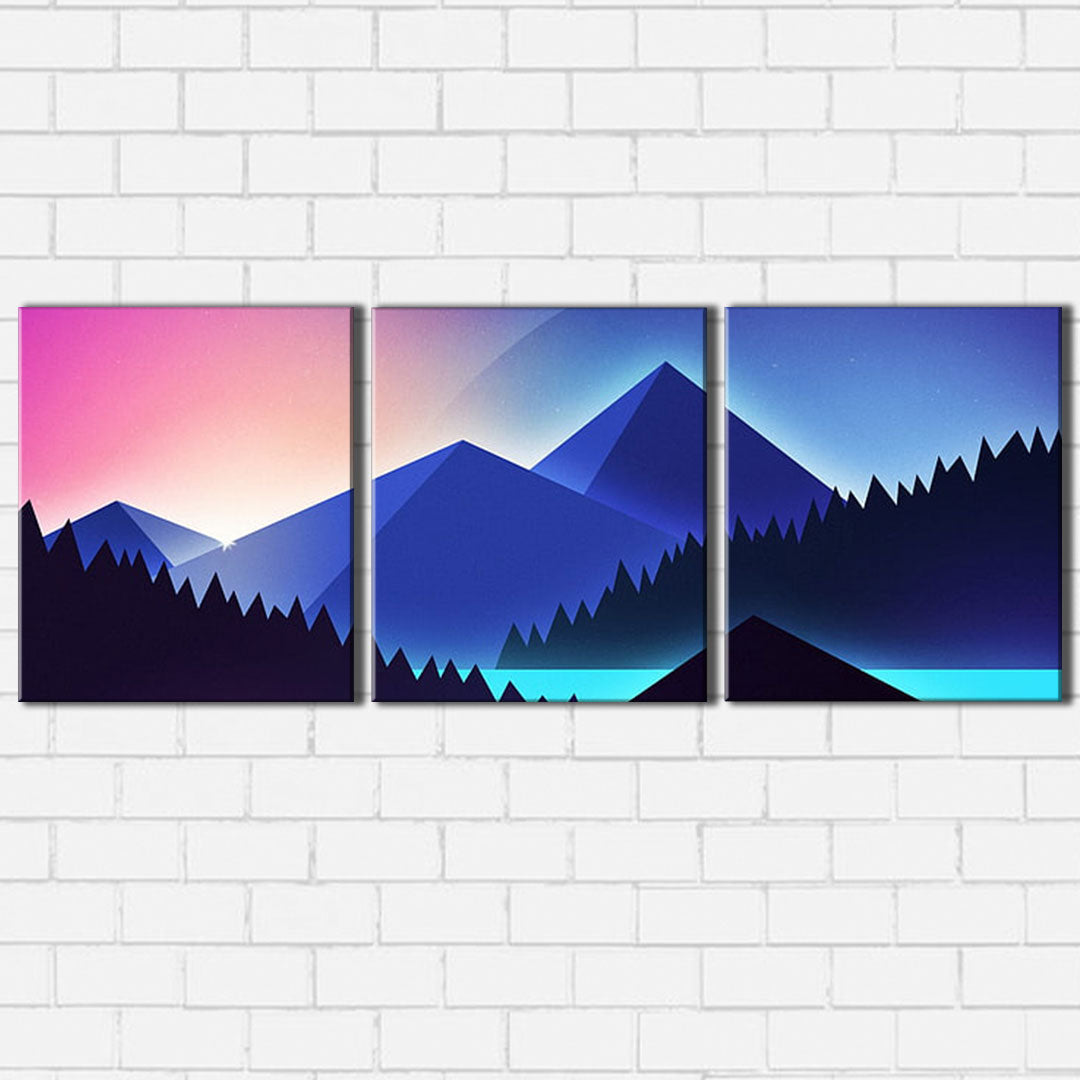 Neon Mountains Canvas Sets