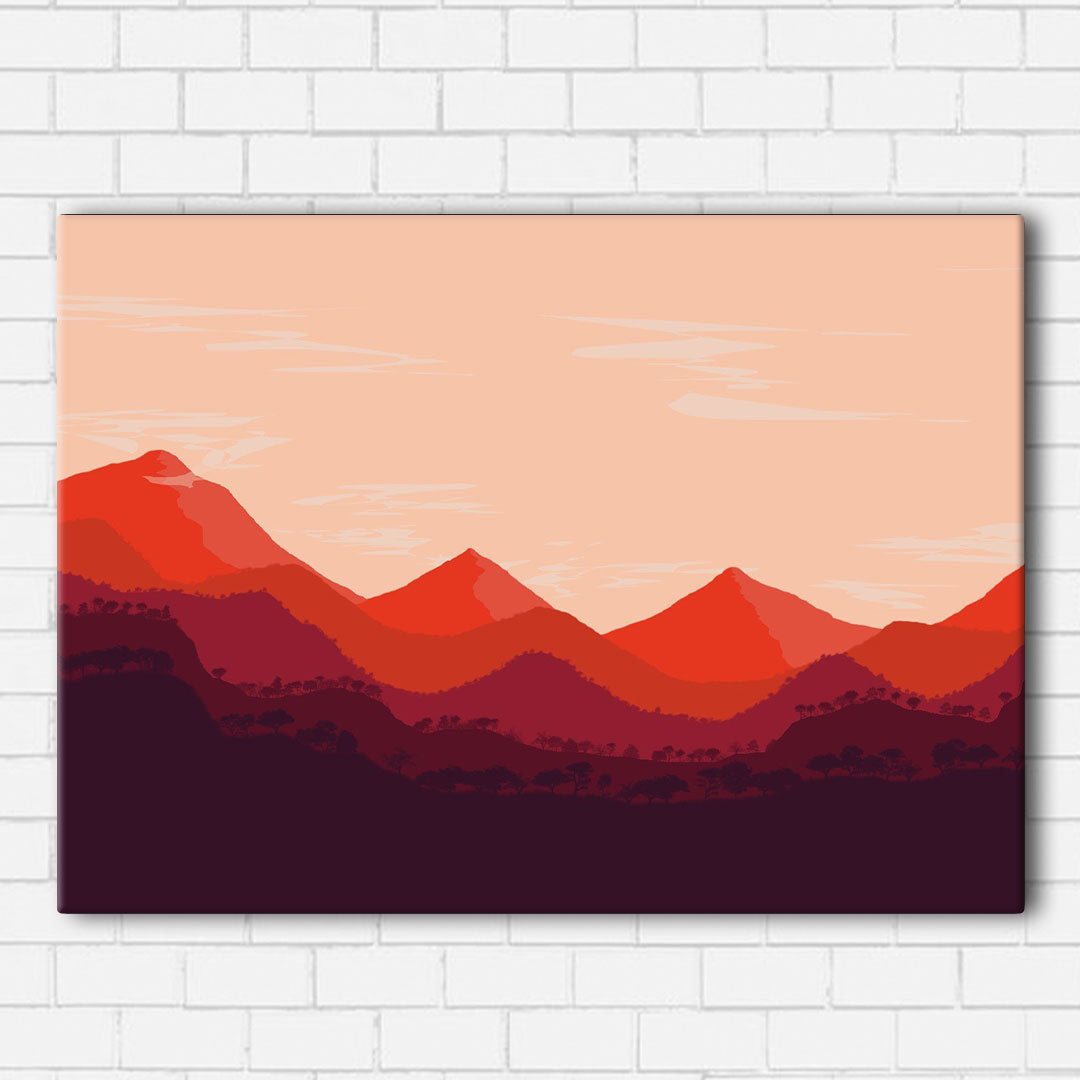 Red Mountains Canvas Sets