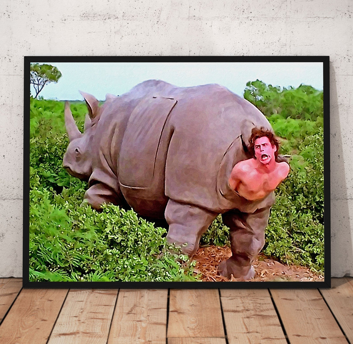 ace ventura and rhino - ace ventura pet detective|framed poster |Everything Wall Art