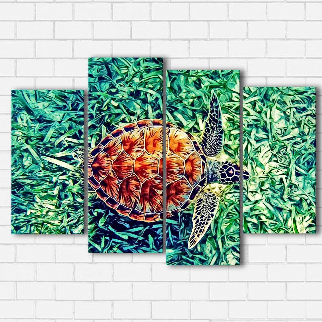 Sideways Sea Turtle Canvas Sets