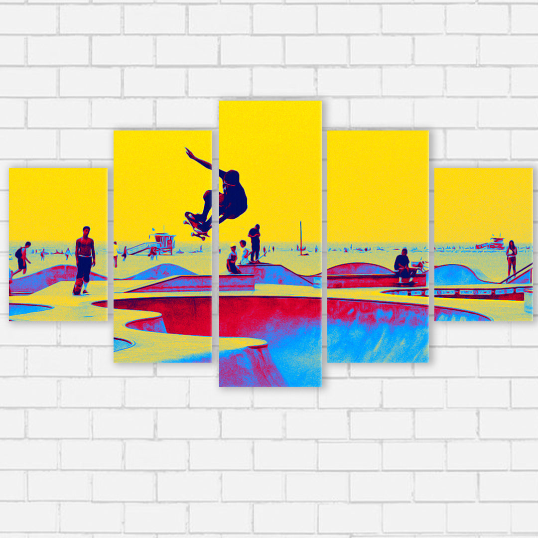 Skate World Canvas SetsWall Art5 PIECE / SMALL / Standard (.75") - Radicalave