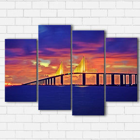 Skyway Bridge Sunset Canvas Sets