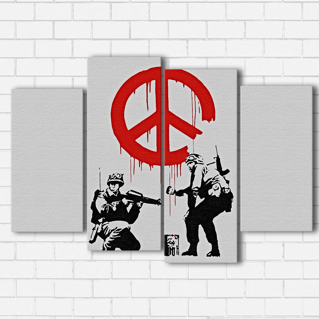 Banksy Peace Sign Canvas Sets