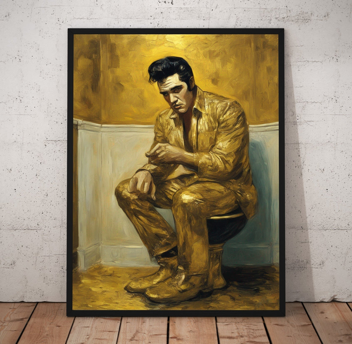 Run TCB Elvis Bathroom Canvas/Poster | Far Out Art 