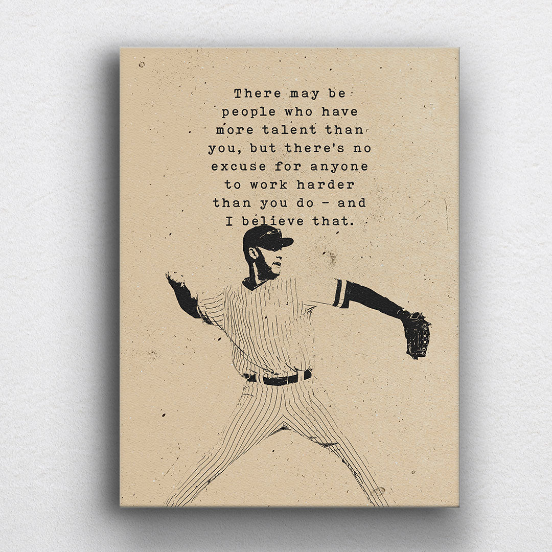 Work Harder Baseball Quote Canvas Sets